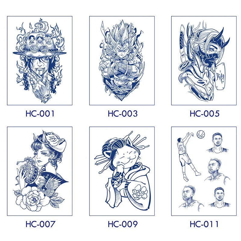 Basketball Anime Flower Butterfly Text Art Festival Cute Cool Waterproof Full Body Arm Men and Women Natural Temporary Tattoos