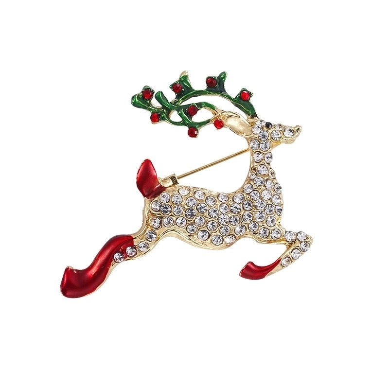 Cartoon Style Pin Christmas Tree Alloy Enamel Rhinestones Unisex Brooches