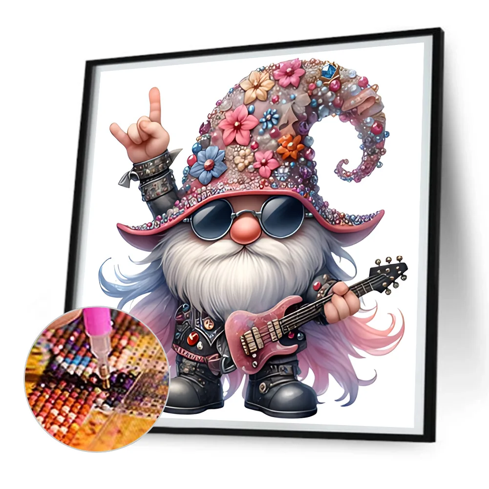Diamond Painting - Full Round Drill - Guitar Gnome(Canvas|30*30cm)