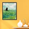 Van Gogh'S Wheat Field And Black Cat-11CT Stamped Cross Stitch 40*50cm/15.75*19.69in