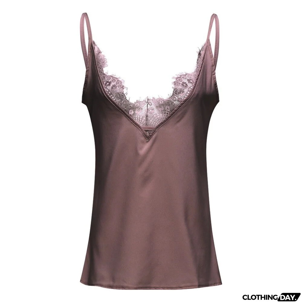 Lace Patchwork Strappy Sleeveless Camis Vest