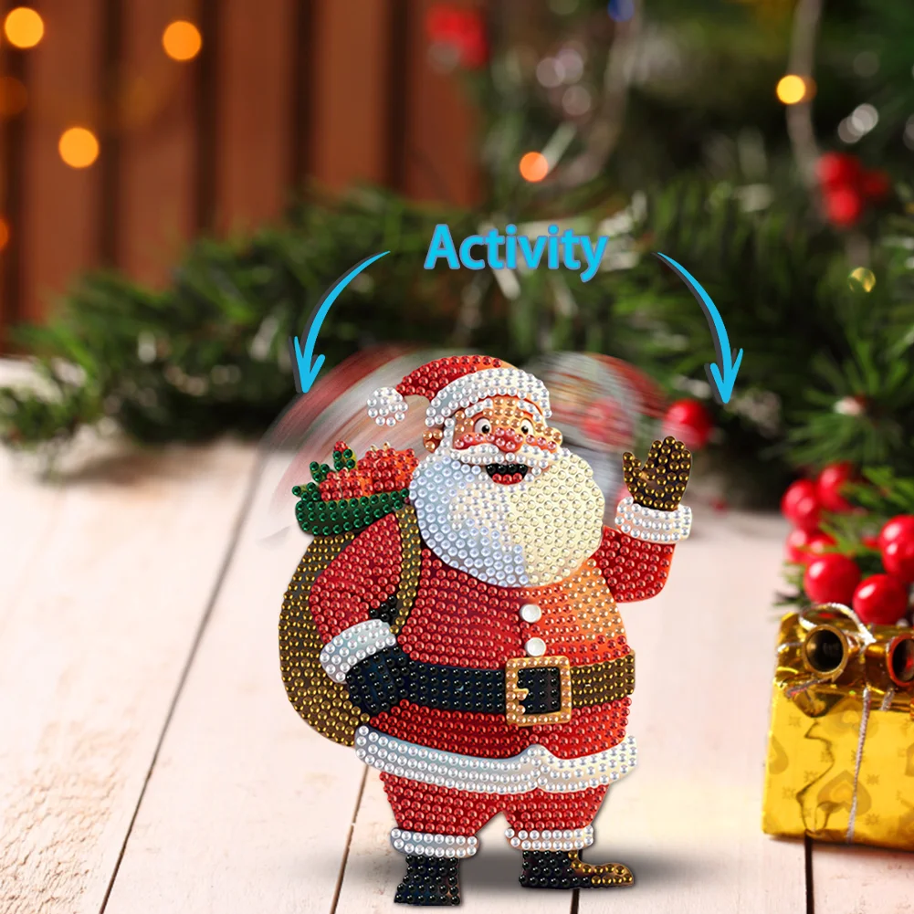 Xmas Acrylic Shaking Head 5D DIY Diamond Art Tabletop Decorations (Santa Claus)