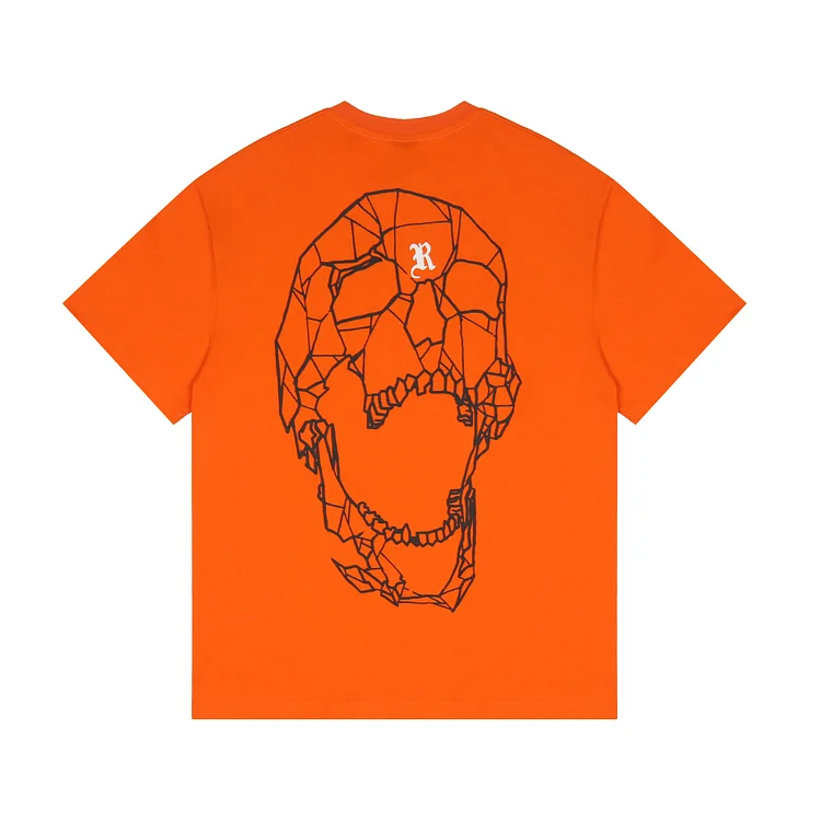 Punk High Street 3D Skull Print Hip-Hop Short-Sleeved T-Shirt at Hiphopee