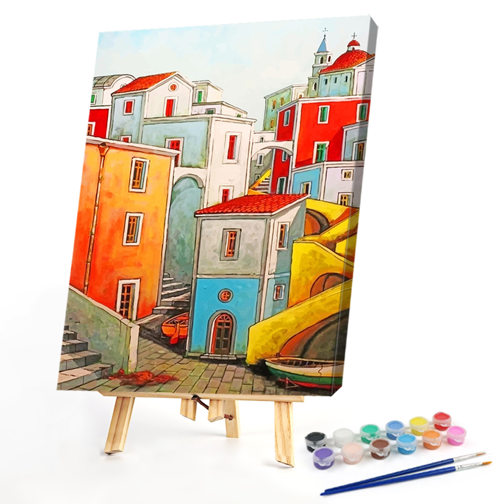 

40*50CM - Paint By Numbers - Colorful Church, 501 Original