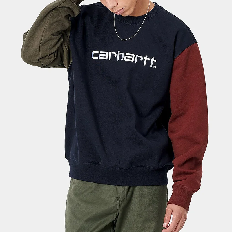 Men's Modern Casual Contrast Color Long Sleeve Sweatshirt