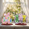 2pcs/set DIY Special Shape Diamond Painting Easter Bunny Egg Wooden Desk Ornament Craft Decor Kit