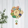 Diamond Painting Animal And Flower Hanging Clock Pendant Kit for Decoration