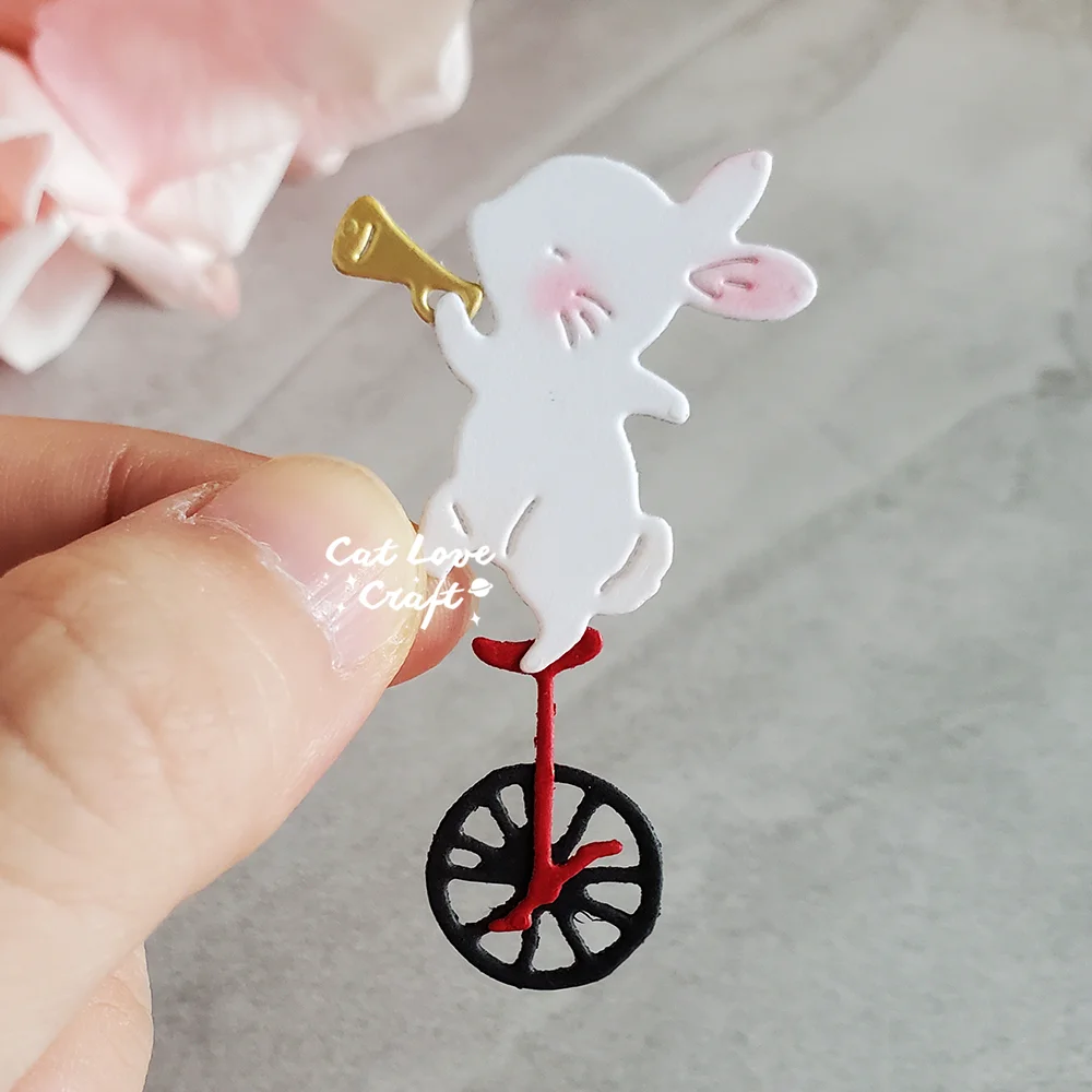 Nigikala Rabbit Acrobatic Metal Cutting Dies Scrapbooking Mold Knife Stencil Die Cuts Card Making DIY Craft Embossing New Die For