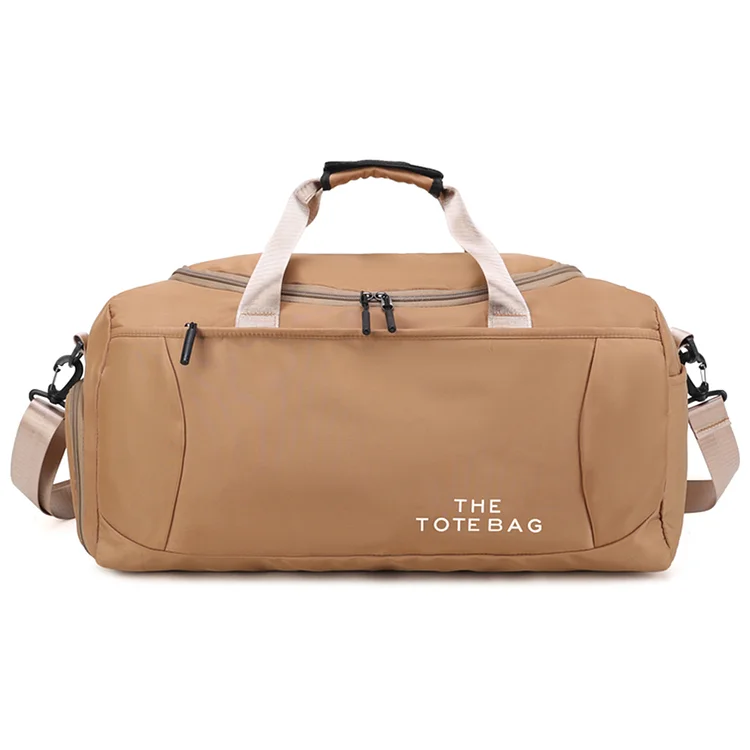 Multifunctional Yoga Gym Bag Hiking Camping Travel Bag Fitness Handbags (Khaki)