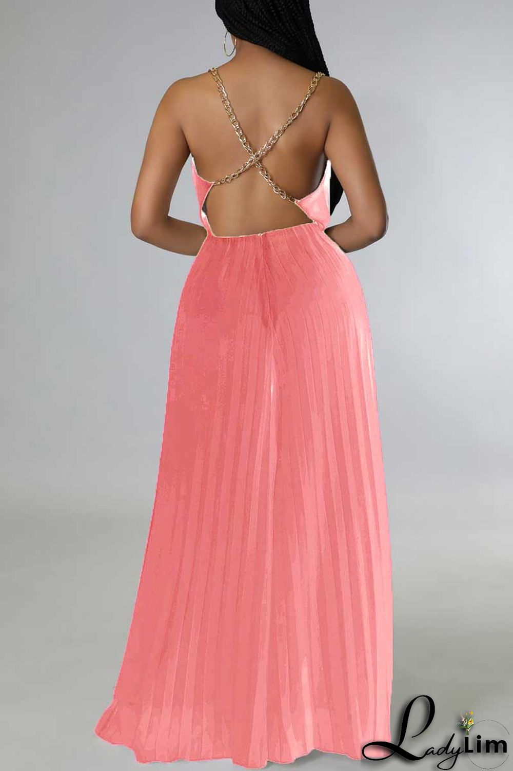 White Elegant Solid Patchwork Backless Fold Straight Jumpsuits