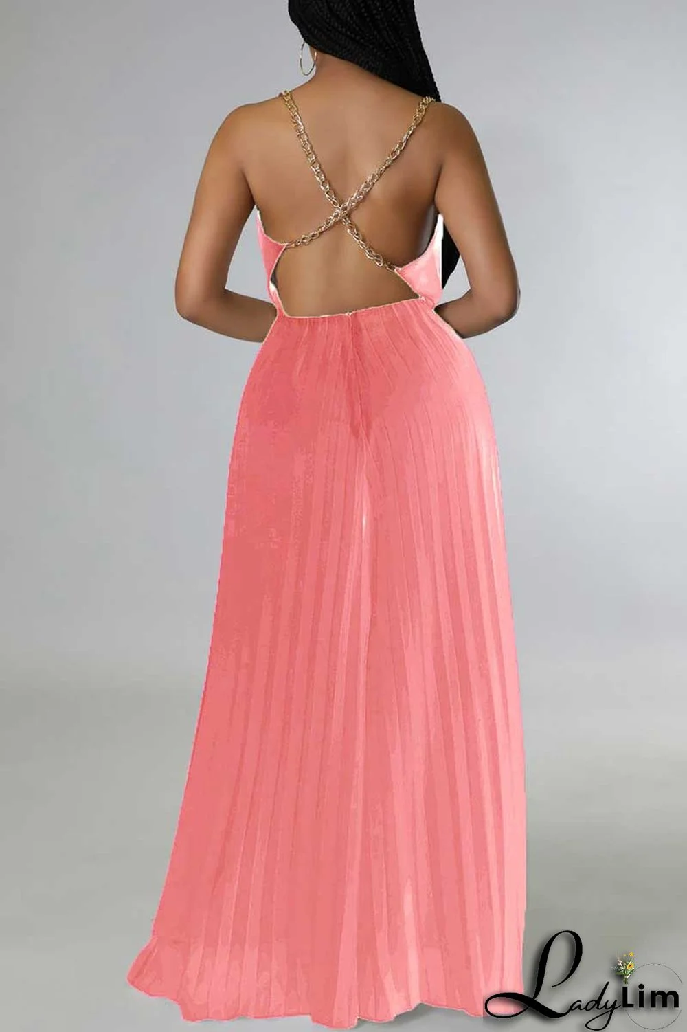 White Elegant Solid Patchwork Backless Fold Straight Jumpsuits