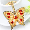 DIYMetal Double Sided Special Shaped Golden Butterfly Diamond Art Keyring Kits