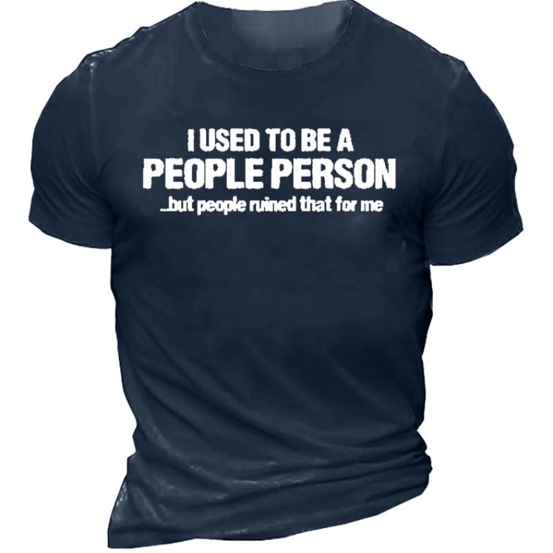 Men's Short Sleeve Letter Print Asymmetrical T-shirt 