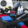 Wanmwill 3 Tier Car Detailing Cart, Auto Detail Cart with Wheels, Car Wash Detail Trolley with Side Hanging Plate & Hooks, Detailing Tool Organizer Cart for Mechanics & Detailers?Black?