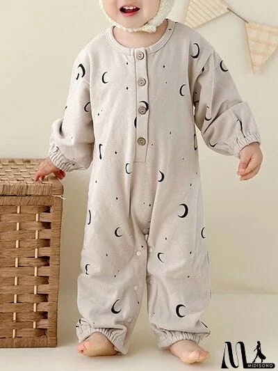 MidiSono - Printed Button Up Dropped Shoulder Jumpsuit