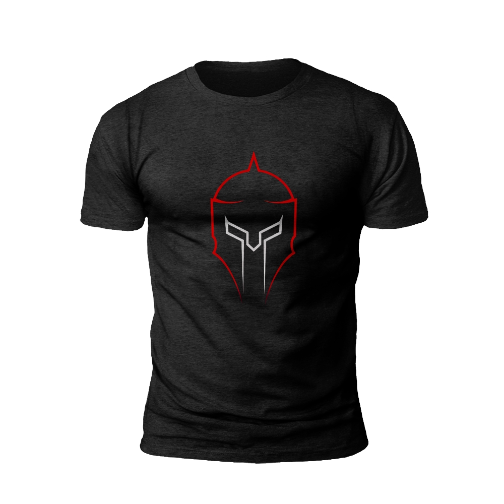Red and Black: Cybernetic Skull T-Shirt Emblem