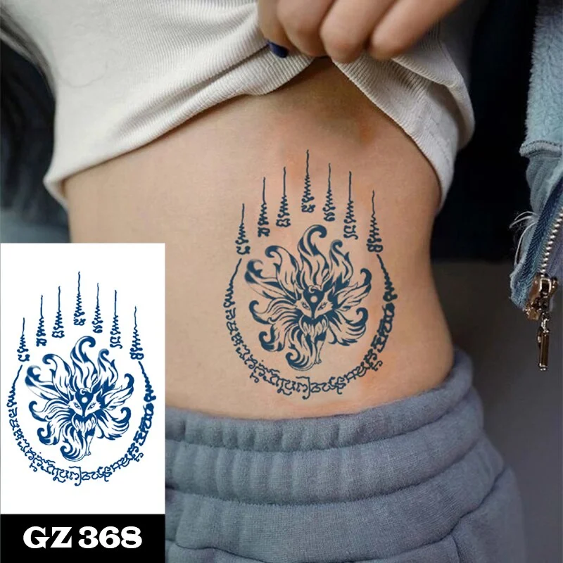 Premium Waterproof Temporary Tattoos for Women Men,Lifelike fake Tattoo Long-Lasting 1-2 Weeks ,Dark Blue Semi Permanent Tattoos