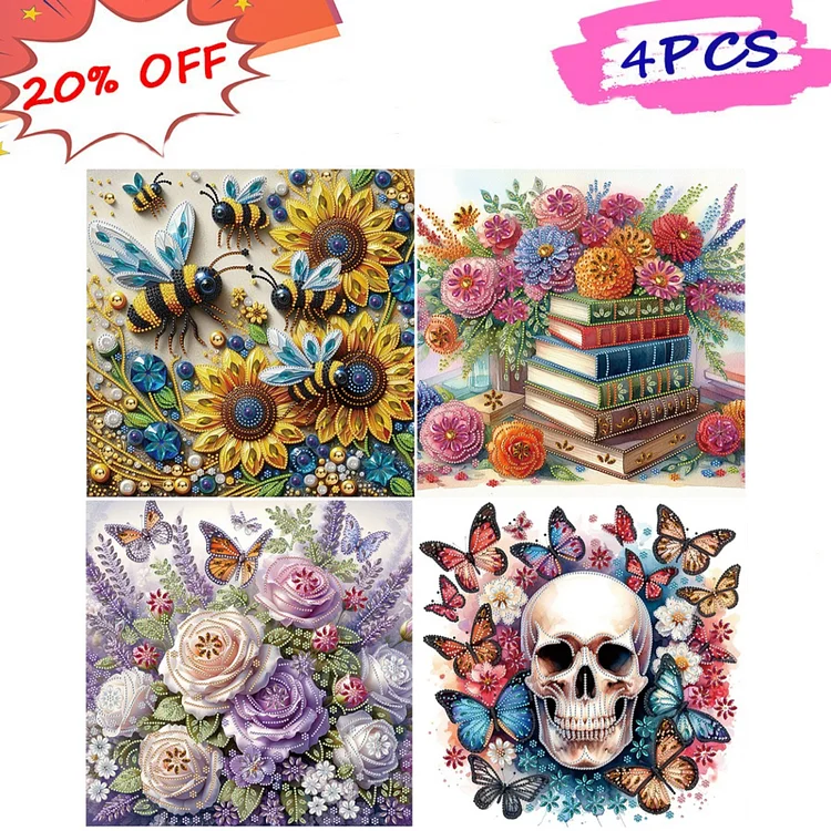 Flower Animals 40*40CM (Canvas) Special Shaped Drill Diamond Painting gbfke