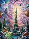 Diamond Painting -DIY Round Drill Xmas Tree(40x50cm)