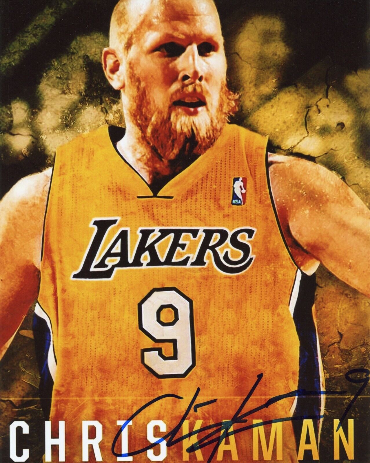 ~~ CHRIS KAMAN Authentic Hand-Signed LOS ANGELES LAKERS