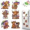 6PCS-Fleur animal-diamant peinture aimant r&eacute;frig&eacute;rateur