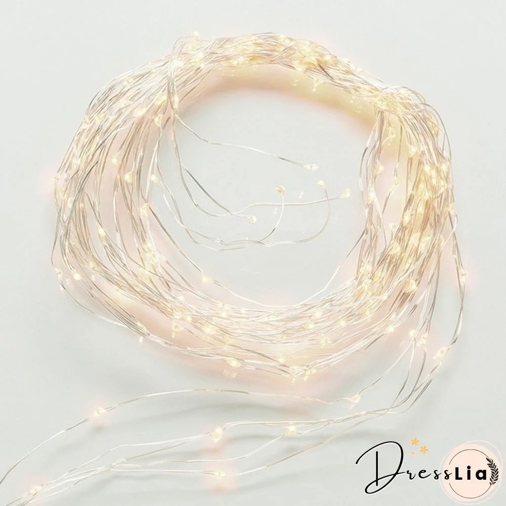 Led Copper Wire Fairy String Lights Vine Branch Light String Waterfall Holiday Curtain Lamp Garden Christmas Party Decor