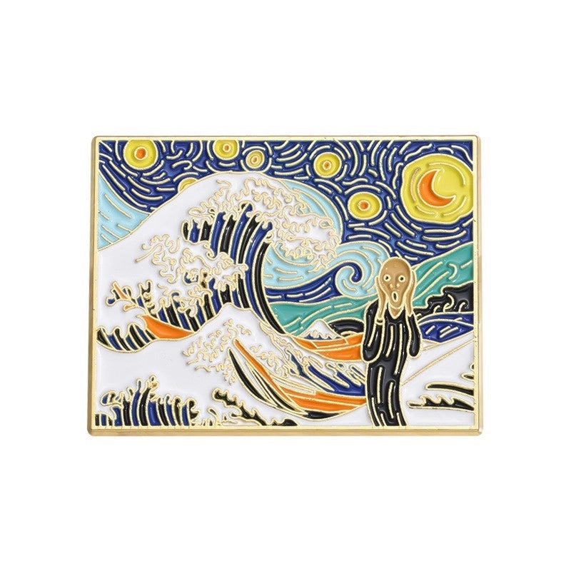 IG Style Pin Oil Painting Alloy Plating Unisex Brooches