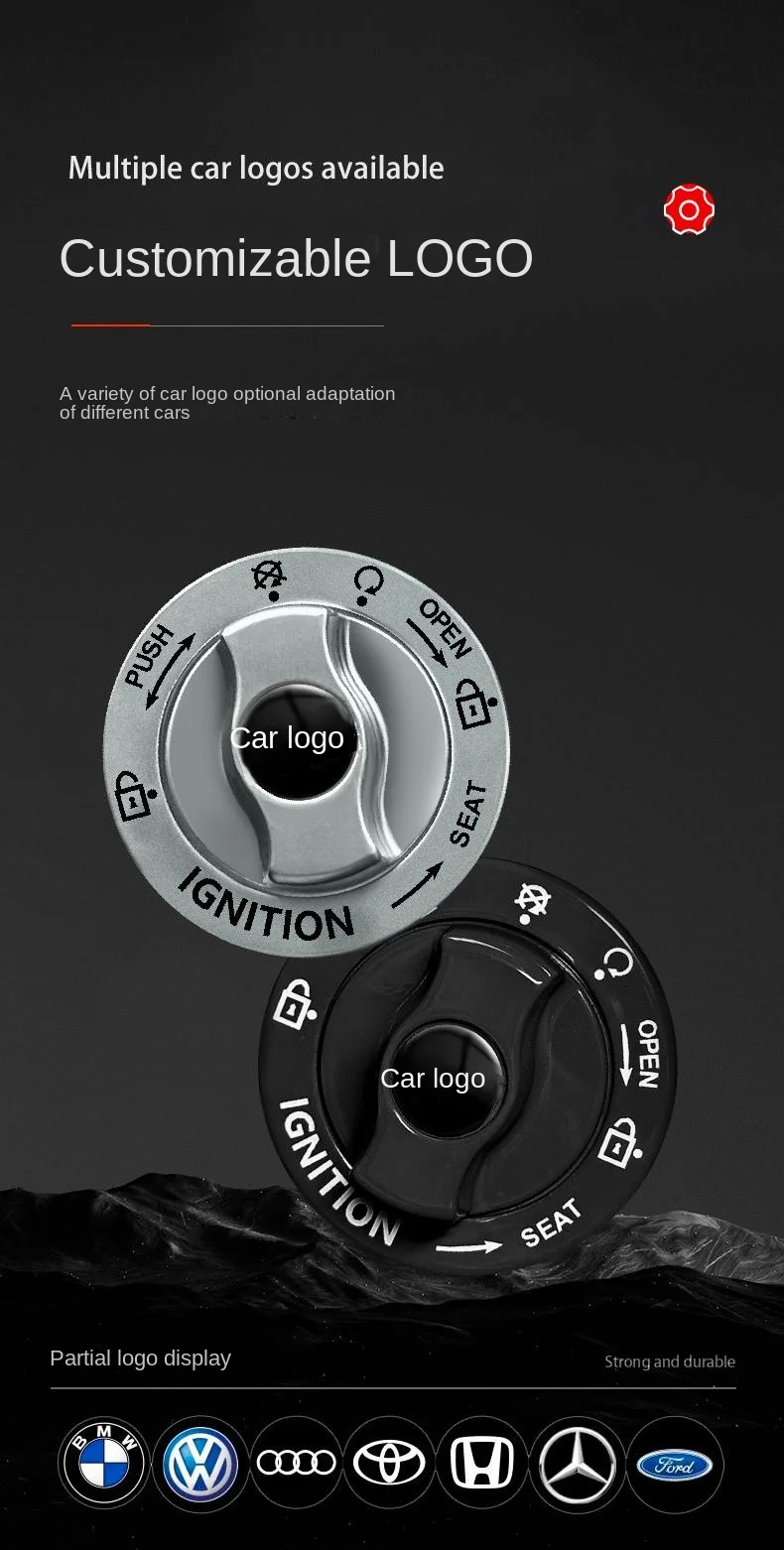 Car one-touch start metal button