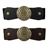 European And American Retro Western Waist Elastic Elastic Waist Belt Female Wide Version Waist Punk Style Metal Carved R by Inlyline