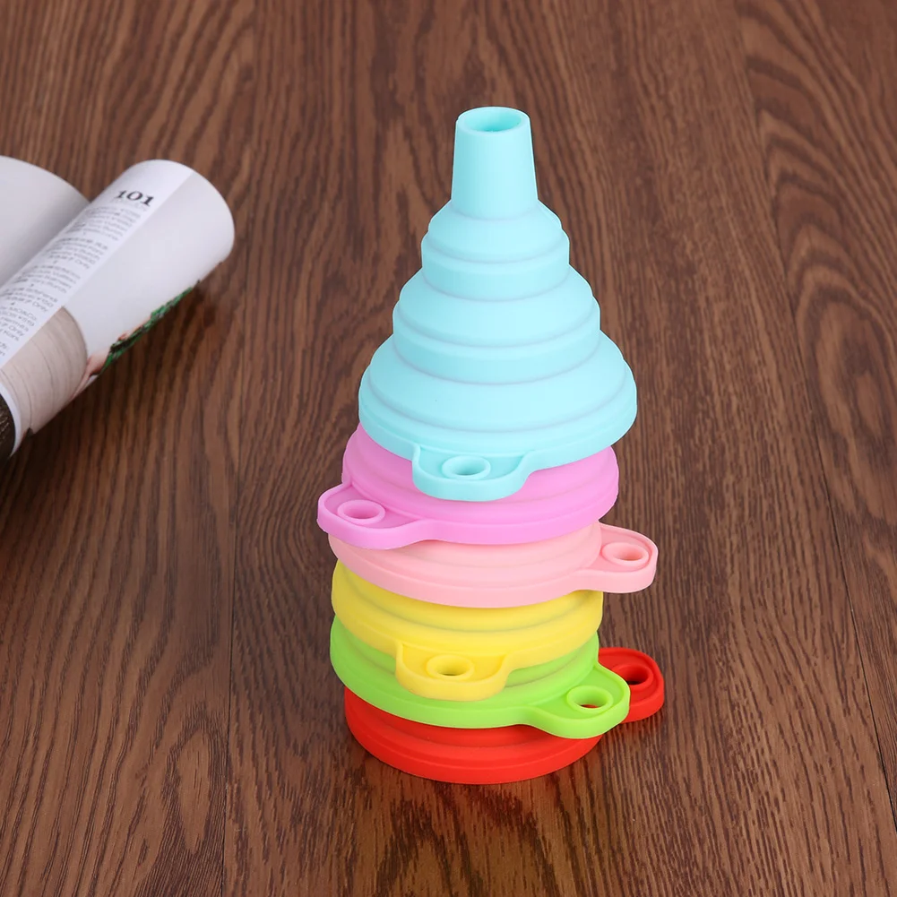 Protable Foldable Mini Silicone Funnel Hopper Kitchen Water Filler Tool
