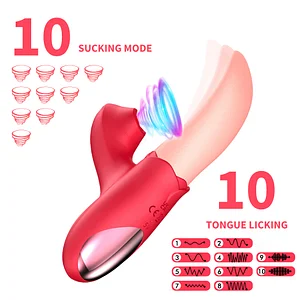 Rose Generation Ⅱ Tongue Licking Vibrator Clit Sucking G Spot Stimulator Nipple Massager