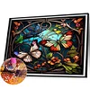 >SALE<5D DIY Full Round Drill Partial AB Diamond Painting Butterfly Decoration 55x45cm