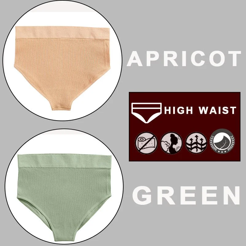 FINETOO 2PCS/Set Sexy Women Panties Underwear 10 Solid Colors Underpants For Girls High Waist Bodyshaper Briefs Seamless Pantys