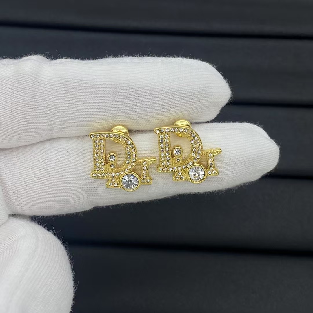 Dior Diamond Paved Earring Stud