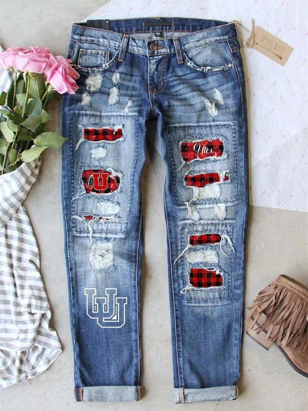 Women Bottoms Jeans Graphic