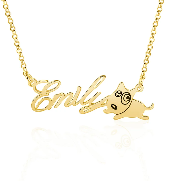 Personalized Cute Dog Name Necklace Custom 1 Name Gift for Her