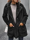 Solid Color Fleece Lining Long Sleeves Coats