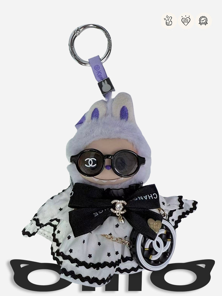 MINI Labubu Clothes Chanel - style Star - dotted Dress