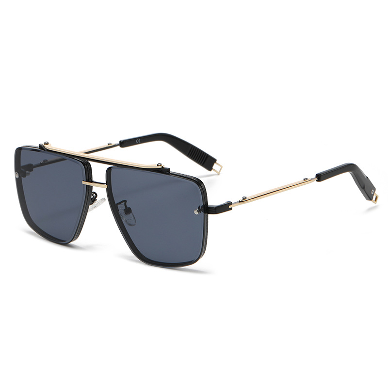 Mature Men & Ladies Twin-beam Metal Sunglasses
