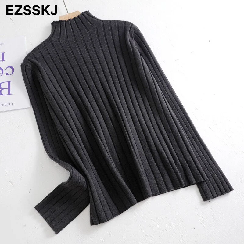 chic Autumn winter thick Sweater Pullovers Women Long Sleeve casual 2021 turtleneck warm basic Sweater knit Jumpers top