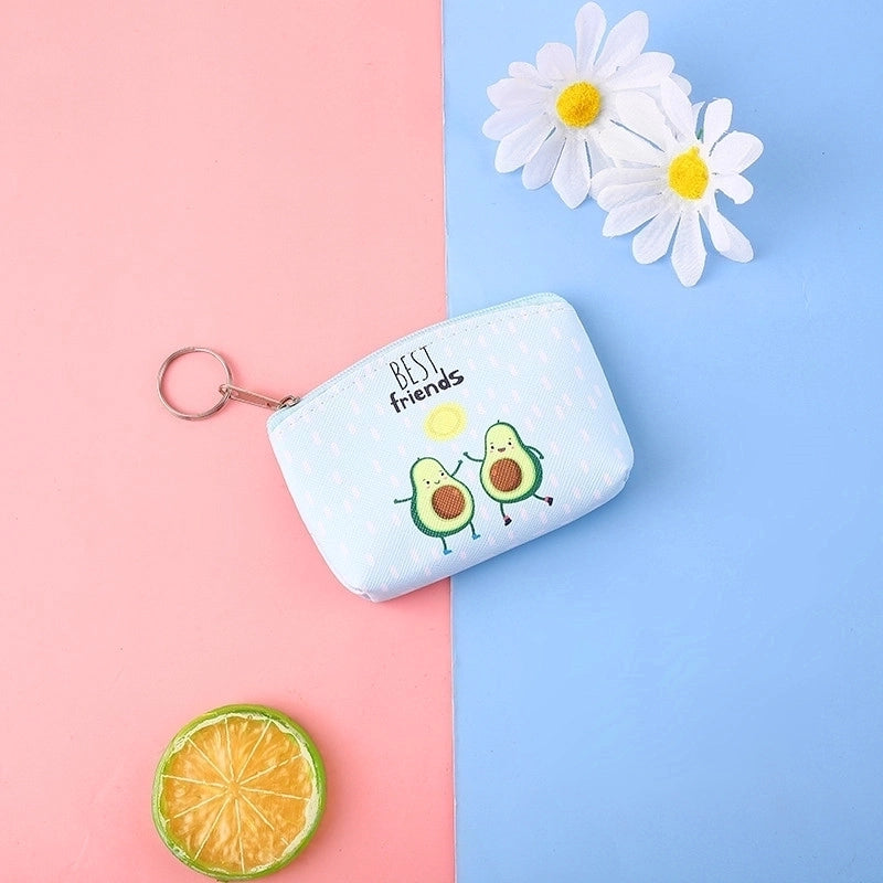 Women’s Cartoon Fruit Pu Leather Zipper Kids Wallets