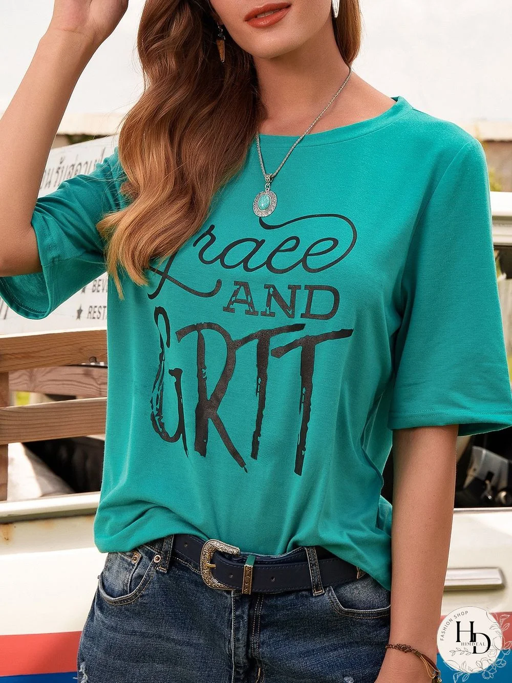 Women Summer Daily Causal Letters Printed Crew Neck Short Sleeve Tee Shirt