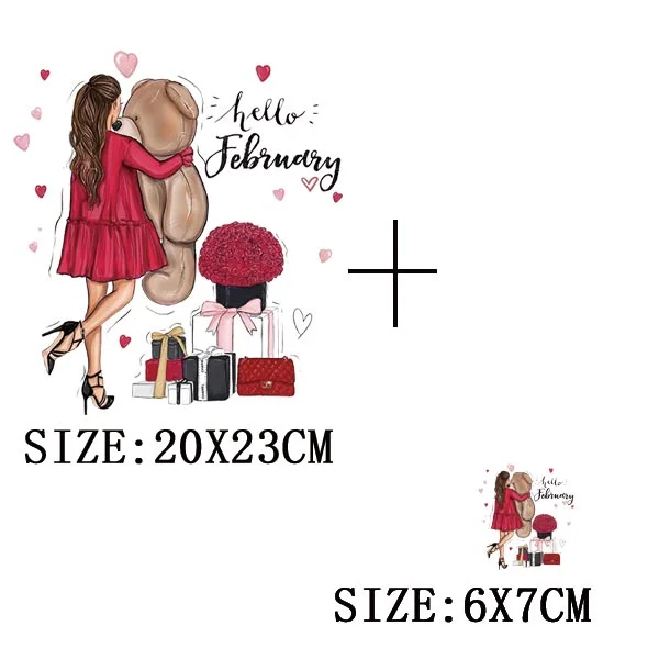 Fashion Girl Iron On Transfer For Clothing DIY Washable Thermal Stickers On T-shirt Funny Design On Hoodies Patch Applique Decor