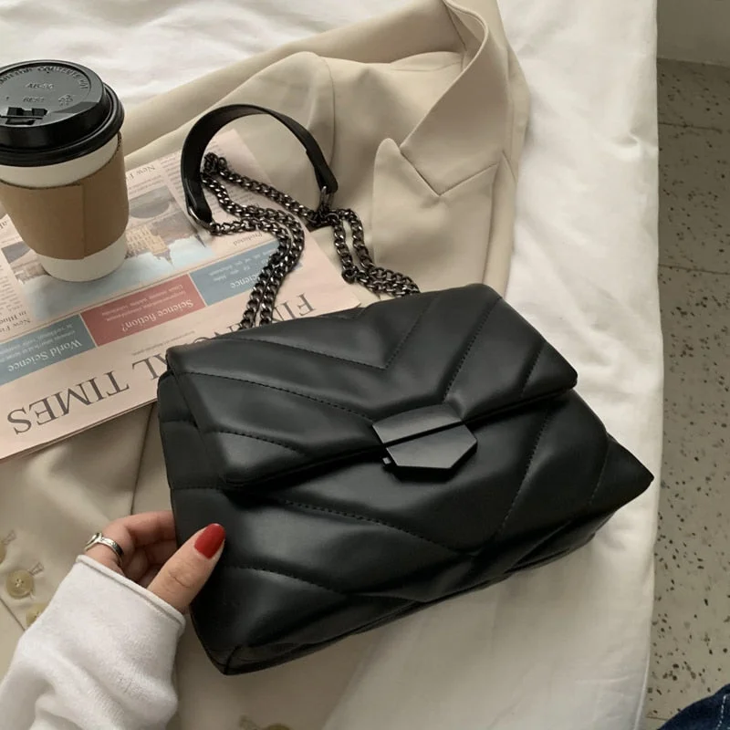 Famous Luxury Women Brand Handbags 2021 Female Shoulder Crossbody Chain Cute Leather Black Stylish Petty Square Mobile Phone Bag