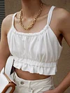 Ruffled Solid Color Vest Top