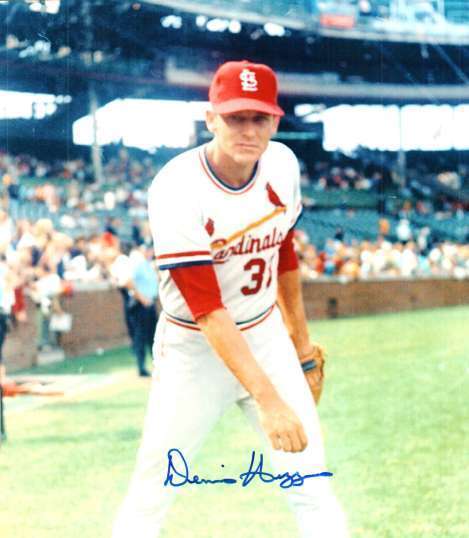 Signed 8x10 DENNIS HIGGINS St. Louis Cardinals Autographed Photo Poster painting - w/COA