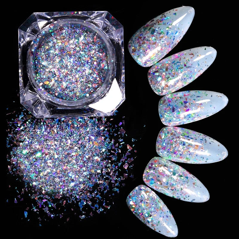 1 Box Sparkly Shinning Nail Sequins Glitter Orange iridescent Powder Flakies Paillette DIY Nail Art Decoration-Nail Inspo