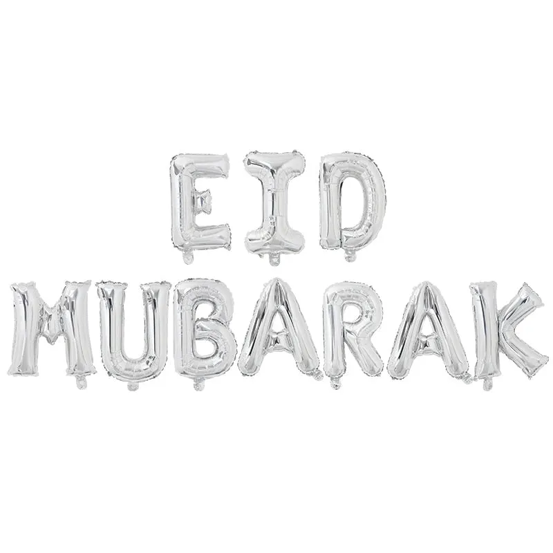 1Set Eid Mubarak Letter Foil Balloons Ramadan Kareem Decorations Banner Star Moon Helium Globos Muslim Islamic Party Supplies
