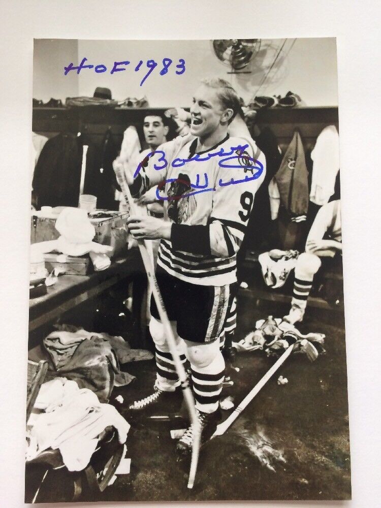 Bobby Hull Autographed Photo Poster painting Authentic Blackhawks Jets Whalers HOF Will Pass JSA