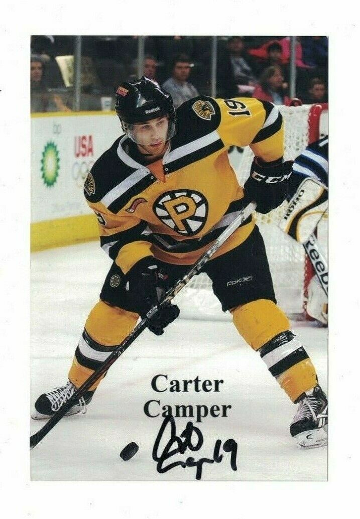 Carter Camper Providence Bruins Signed 4x6 Hockey Photo Poster painting W/Our COA